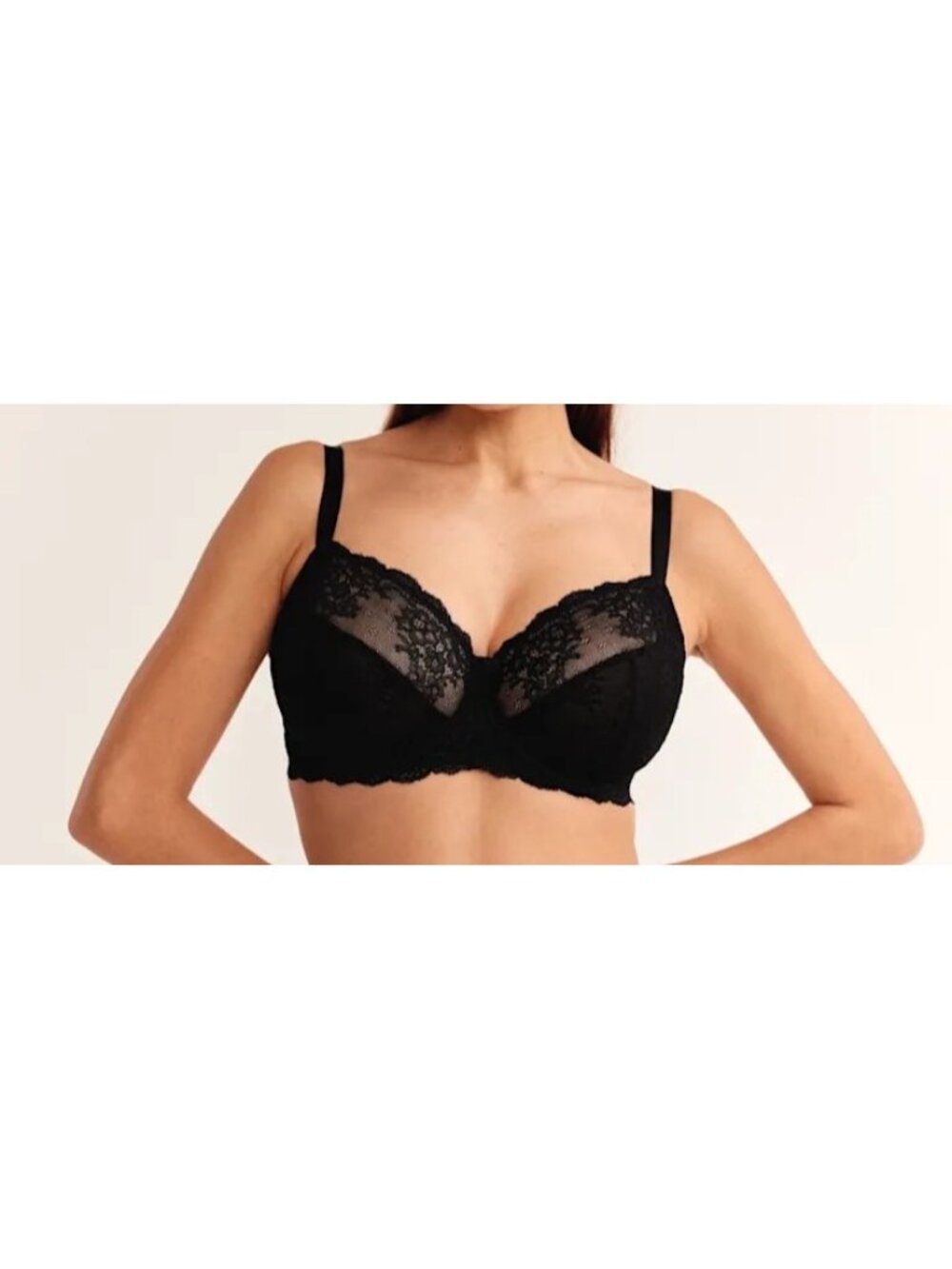 Bravissimo Lacey Full Coverage Bra Unlined Underwire LN486 Black 34M NEW